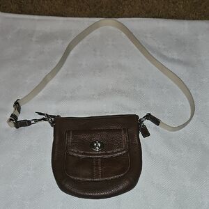 Coach Hamilton Brown Pebbled Leather Swinpack Crossbody Bag